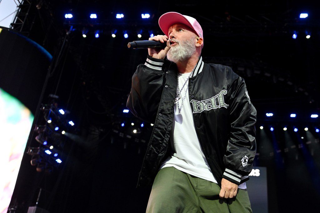 Fred Durst of Limp Bizkit performs onstage during Leeds Festival at Bramham Park on August 24, 20...
