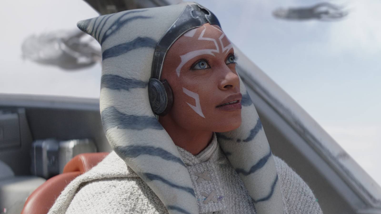 Rosario Dawson as Ahsoka Tano inside her ship