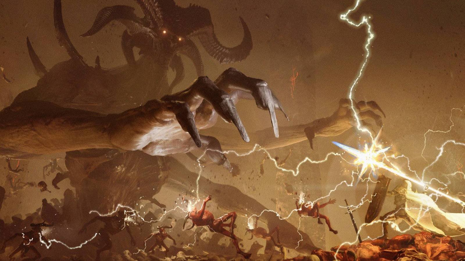 Diablo 4 Lord of Hatred expansion Mephisto attacking heroes