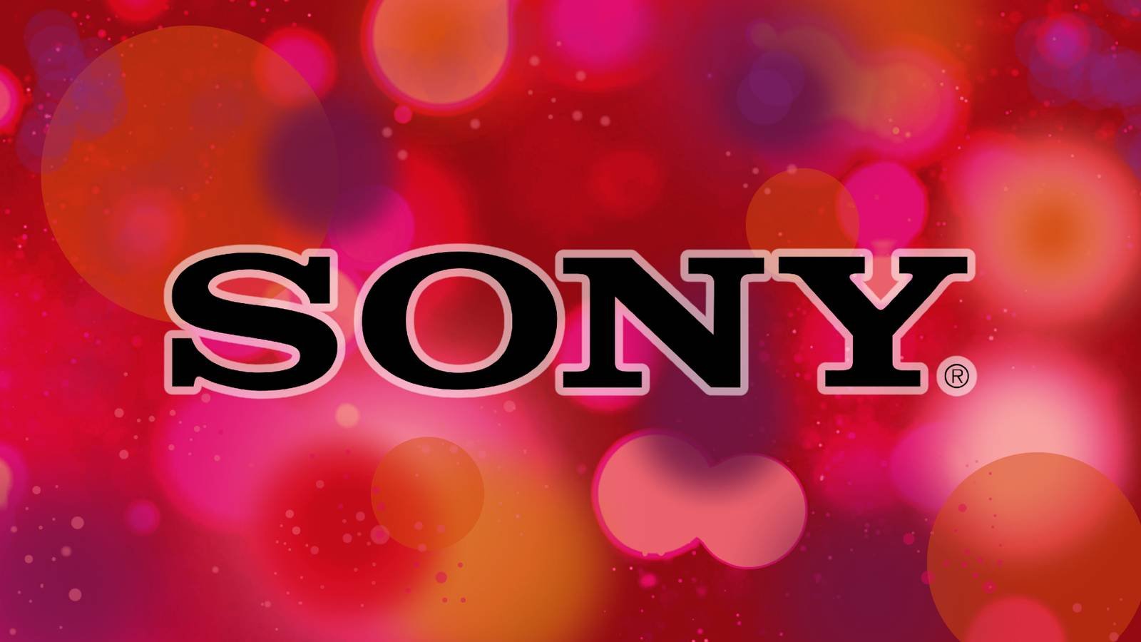 The Sony Logo is in front of a red dot background