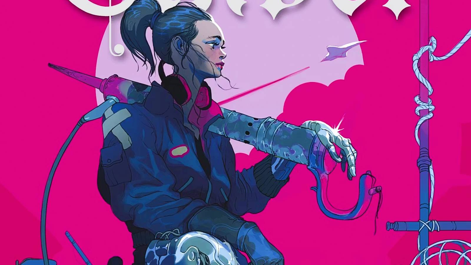 Cinder's book cover shows Cinder with a mechanical hand