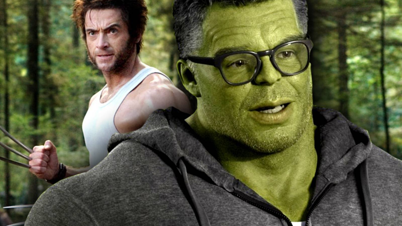 mcu hulk and hugh jackman wolverine