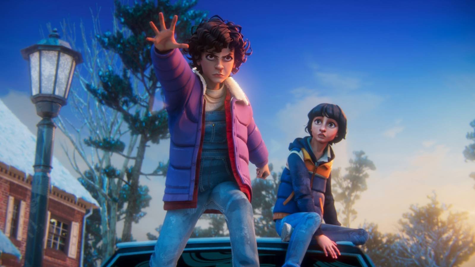 Eleven and Mike in Netflix's Stranger Things: Tales From '85.