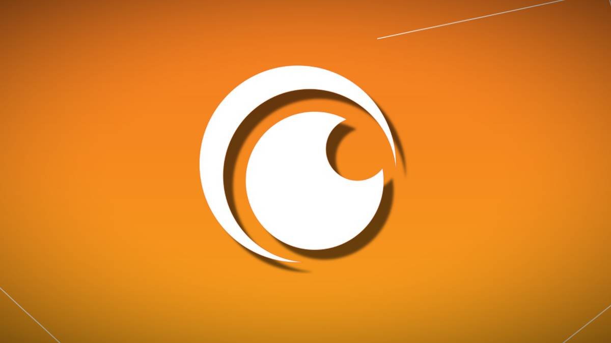 Crunchyroll Anime Logo with a shadow under it and an orange gradient in the background.