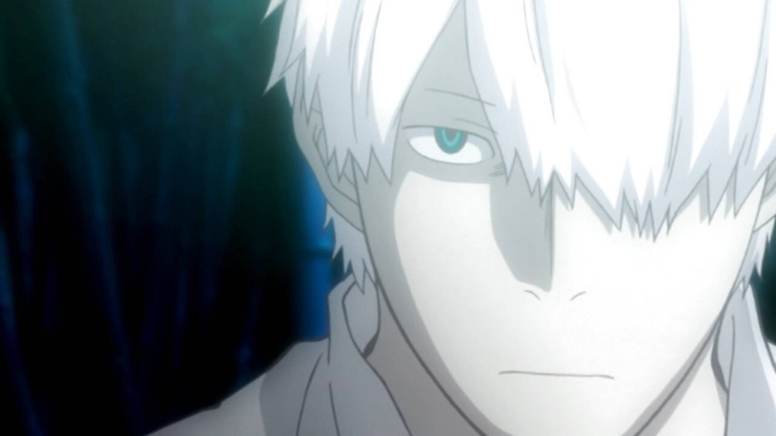 A close-up of Ginko from Mushishi against a forest backdrop.