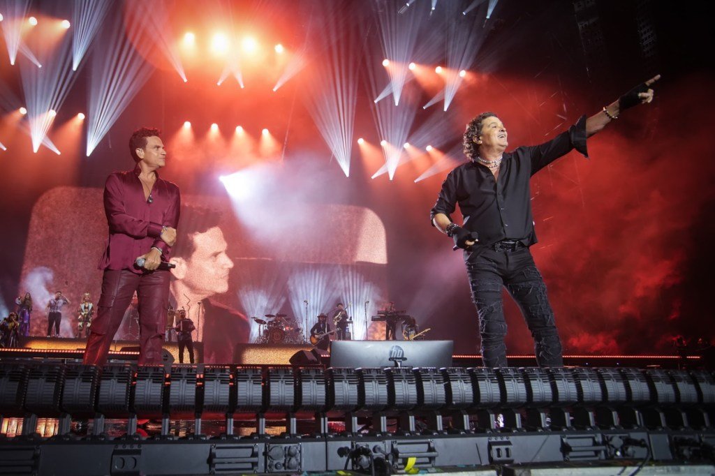 Carlos Vives and Silvestre Dangond play at the GNP Seguros Stadium in Mexico City on June 16 2026...