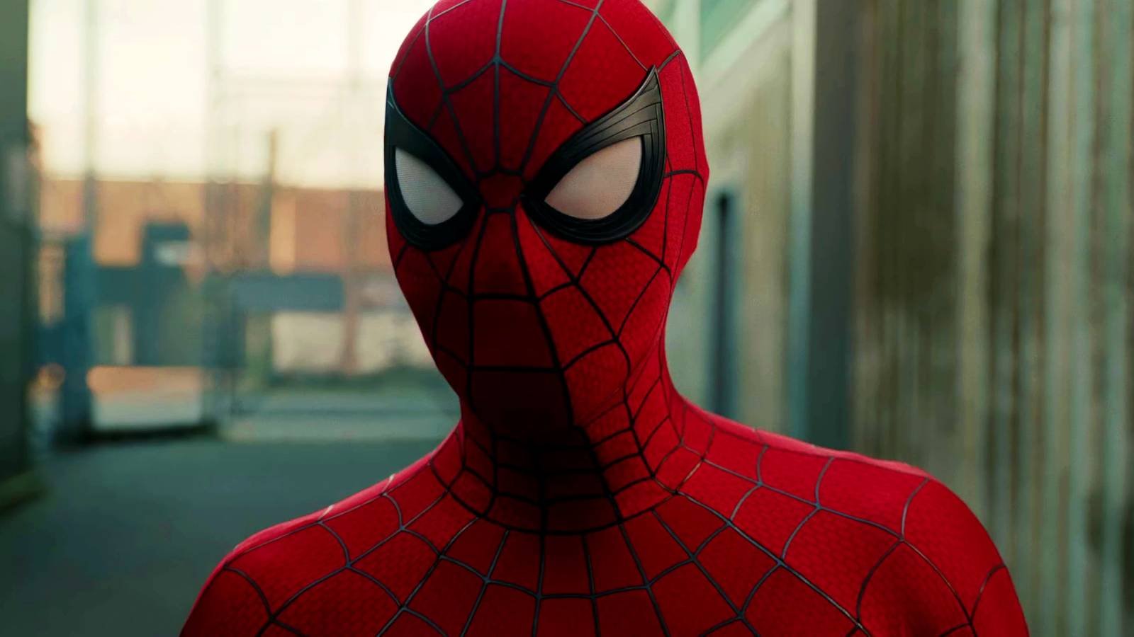 Close-up of Tom Holland's Spider-Man in Spider-Man: Brand New Day